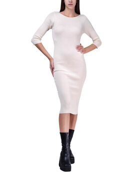 Women Dress Ioanna Kourbela "Less Is More" Midi Dress Fully Fashioned W230302 12053-ecru 
