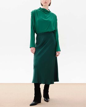 Women Skirt Ioanna Kourbela ''In The Flow'' Bias Cut Midi Skirt W232203 13298-emeraldgreen 
