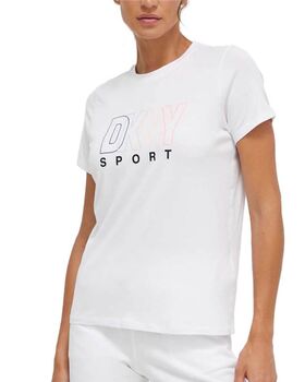 Women T-Shirt Dkny Logo DP1T8816 910M white combo 