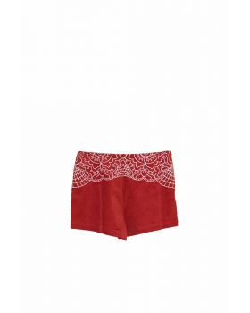 Minkpink - Wild Hearts Mini Shorts With Plaement Embroidery Detail