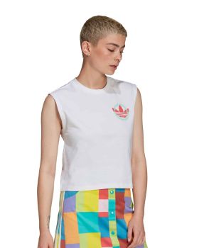 Γυναικεία Αμάνικη Crop Μπλούζα Adidas - 7063