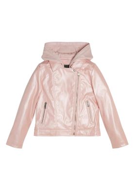 Guess - Pu Leather Hooded Jacket  