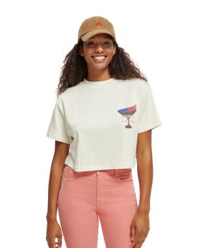 Scotch & Soda - Cropped loose fit graphic T-shirt 