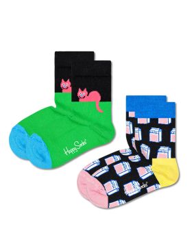 Παιδικές Κάλτσες Happy Socks 2 Ζευγάρια - Kids Cat