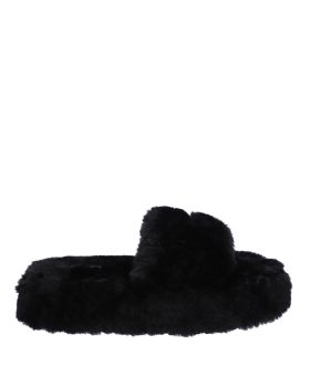 Juicy Couture - Faith Stacked Fur Slides 
