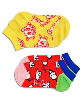 Παιδικές Κάλτσες Happy Socks 2 Ζευγάρια - Kids Cat & Mouse Low