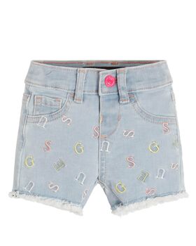 Guess - Denim Shorts W/Emby Letters  