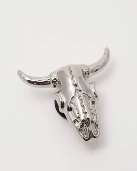 Unisex Διακοσμητικά Pins Crocs - Silver Cow Skull