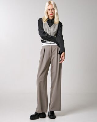 Spell - 5049 Pleated pants with fold-down waist