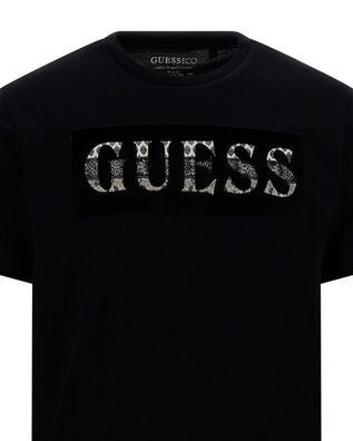 Ανδρική Κοντομάνικη Μπλούζα Guess - Ss Bsc Guess Velvet Logo