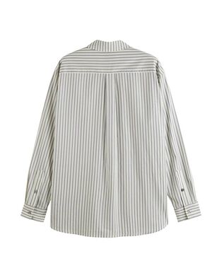 Women Shirt Scotch & Soda Oversized Fit  With Stripes 176323 SC6999 dusty blue rope stripe 