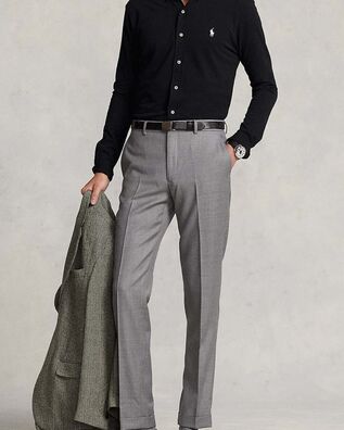 Men Shirt Polo Ralph Lauren Lsfbbdm5-Long Sleeve-Knit 710654408089 001 Black 