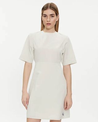 Γυναικείο Κοντομάνικο Φόρεμα Calvin Klein - Back Detail Seersucker