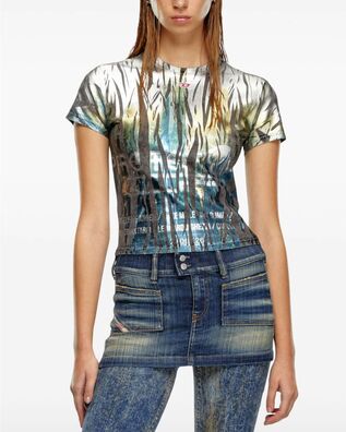 Diesel - T-Uncutie-Long-Foil Tank Top    