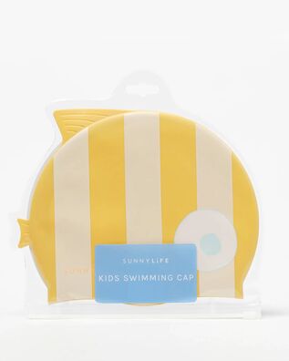 Παιδικό Σκουφάκι Κολύμβησης Sunnylife - Finn the Fish Mustard Stripe
