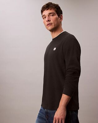 Ανδρική Κοντομάνικη Μπλούζα Calvin Klein - Ls Waffle Badge Crewnk