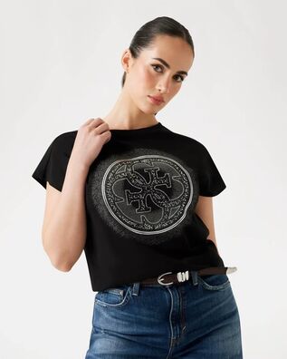 Γυναικεία Κοντομάνικη Μπλούζα Guess - 4G Shaded Hotfix