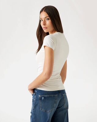 Γυναικεία Κοντομάνικη Μπλούζα Guess - Cn Ss Embro Script Logo