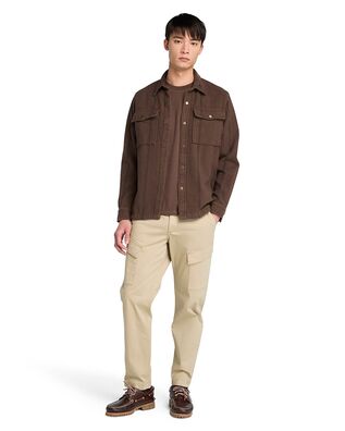 Ανδρικό Μακρυμάνικο Πουκάμισο Timberland - Corduroy Collar Utility Overshirt Chocolate