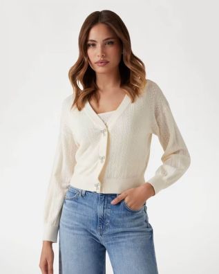 Γυναικεία Μακρυμάνικη Ζακέτα Guess - Ls Vn Lyla Cardi Swtr