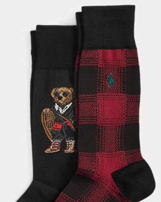 Polo Ralph Lauren - Holiday Bear-Crew Sock-2 Pack