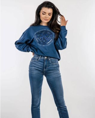 Γυναικεια Μακρυμάνικη Μπλούζα Φούτερ Guess - Cn 4G Logo Hotfix