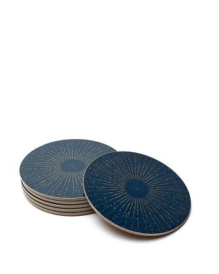 Mani - Coasters Mandala dark blue set of 6  