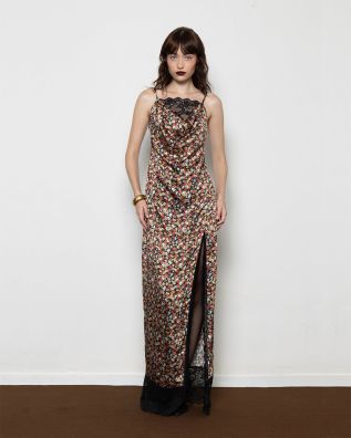 Γυναικείο Maxi Φόρεμα Mallory The label - Ruby Satin Slip Dress With Lace