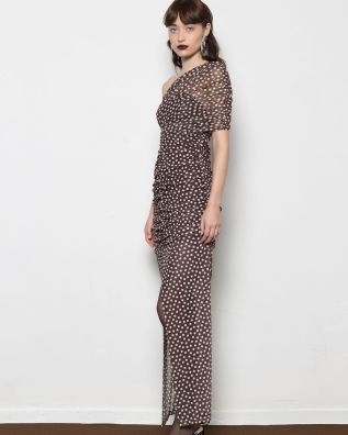 Γυναικείο Maxi Φόρεμα Mallory The label - Monsoon Tulle Ruched Dress With One Shoulder