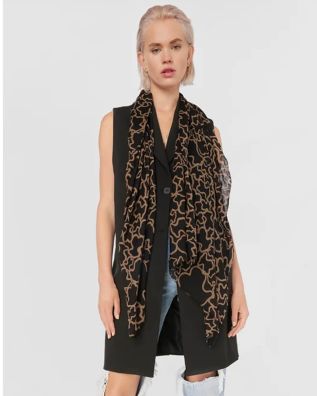 Γυναικείο φουλάρι Tous - 180X70 Kaos Negro