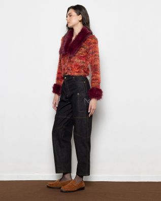 Γυναικεία Μακρυμάνικη Ζακέτα Mallory The label - Sonora Knit With Faux Fur Details