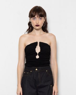 Mallory The label - Dolly Strapless Elastic Top With Metal Gold Hem  