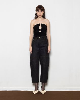 Mallory The label - Dolly Strapless Elastic Top With Metal Gold Hem  