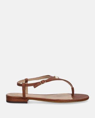Ralph Luren - Crsshtch Embsd Lthr-Everley 2-Sn-Fsa Flat Sandals
