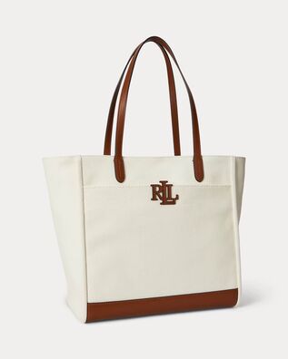 Ralph Lauren - Canvas/Ntrl Sm-Cmryn Lg Tt-Tte-Lrg Tote