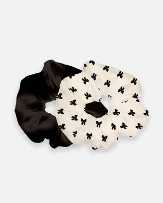 Atws - Black Bow Scrunchies Duo