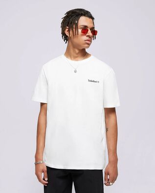 Timberland - Ανδρική Μπλούζα Small Linear Logo Print White