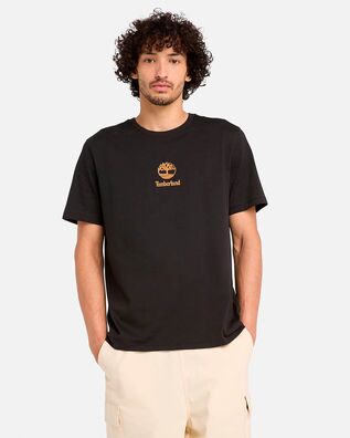 Timberland - Ανδρική Μπλούζα Print Stack Logo Short Sleeve Black