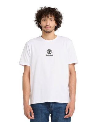 Timberland - Ανδρική Μπλούζα Print Stack Logo Short Sleeve White