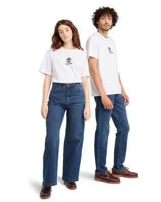 Timberland - Ανδρική Μπλούζα Print Stack Logo Short Sleeve White