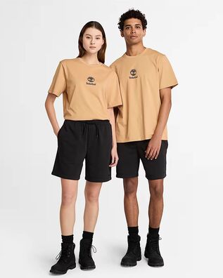 Timberland - Print Stack Logo Short Sleeve Tee Light Wheat Boot  