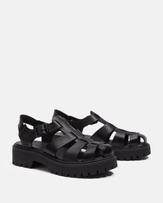 Timberland - Γυναικεία Σανδάλια Stone Street Fisherman Black Full Grain