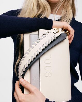 Tous - Bandolera M. Audree Saffiano Beige-Gris