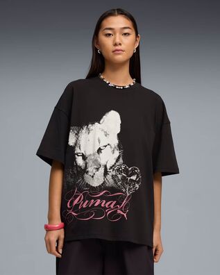 Puma - Street Glam Oversized Bedazzled Graphic Tee