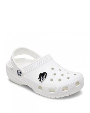 Crocs - Silver and Black Enamel Heart