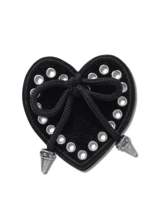Crocs - Γυναικείο Διακοσμητικό Pin Black Heart with Bow