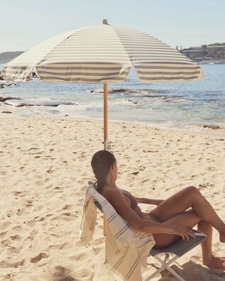 Sunnylife - Luxe Beach Umbrella Seagrass Stripe