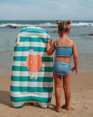 Sunnylife - Kids Surf Mat Poppy the Peach Green Stripe