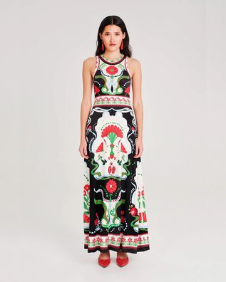 Peace And Chaos - Pomegranate Long Dress