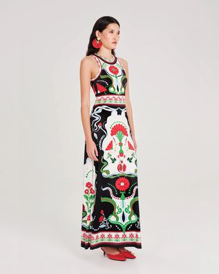 Peace And Chaos - Pomegranate Long Dress